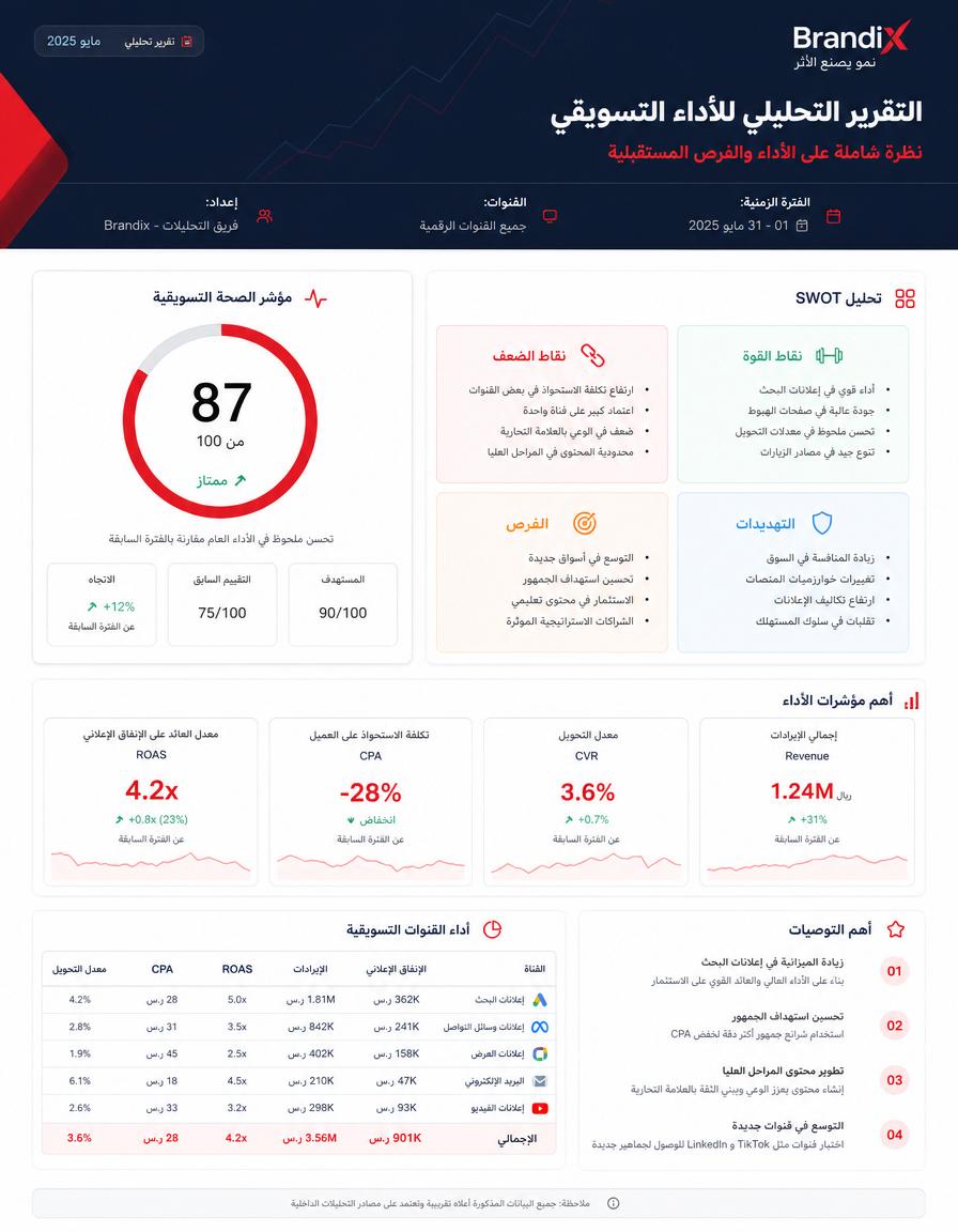 تقرير متجر إكسسوارات